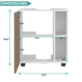 thumbnail image 3 of Pascuale Two Side Shelves Under Sink Cabinet with One Doors, Cut-Out Back, Compact 22” Freestanging Bathroom Storage, 3 of 8