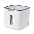 thumbnail image 2 of Ikohbadg Rice Dispenser, Rice Storage Container, Large Grain Container Storage with Lid Moisture Proof Household Cereal Dispenser Bucket for Kitchen Soybean Corn, Black, 2 of 7