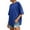 Blue, variant on Krdevn Women's Casual Loose Fit Patch Back Design Short Sleeve Round Neck T Shirt Comfortable Pure Color Blouse Top for Daily Wear,Women's Tops, Tees & Blouses,Size:S