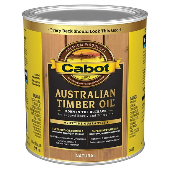 12-Pack of 1 qt Cabot 3400 Australian Timber Oil Natural Triple Oil Protection