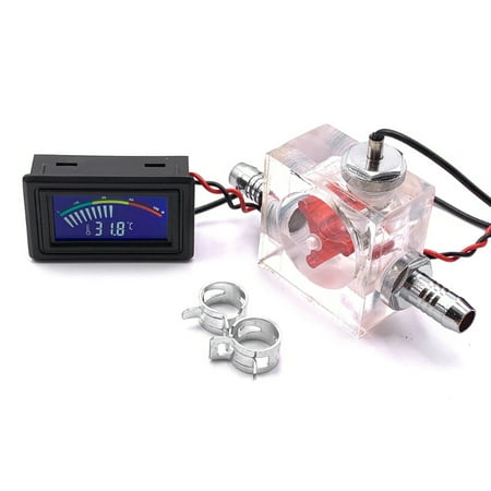 

YEUHTLL Three Way Flow Meter LED Thermometer for Water Cooling Liquid Cooler System Universal Computer Thermometer