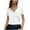 White, variant on fatyb Womens Wrap V Neck T Shirts Short Sleeve Slim Crop Tops Plain Tee Casual Summer Going out Tops