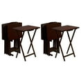 thumbnail image 1 of PJ Wood Portable Folding TV Snack Tray Table Desk Stand, Espresso (10 Pack), 1 of 10