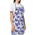 thumbnail image 3 of Naloa 1Pack Adjustable Bib Apron Waterdrop Resistant Cooking Kitchen Aprons for Women Men Chef, Butterflies Print, 3 of 8