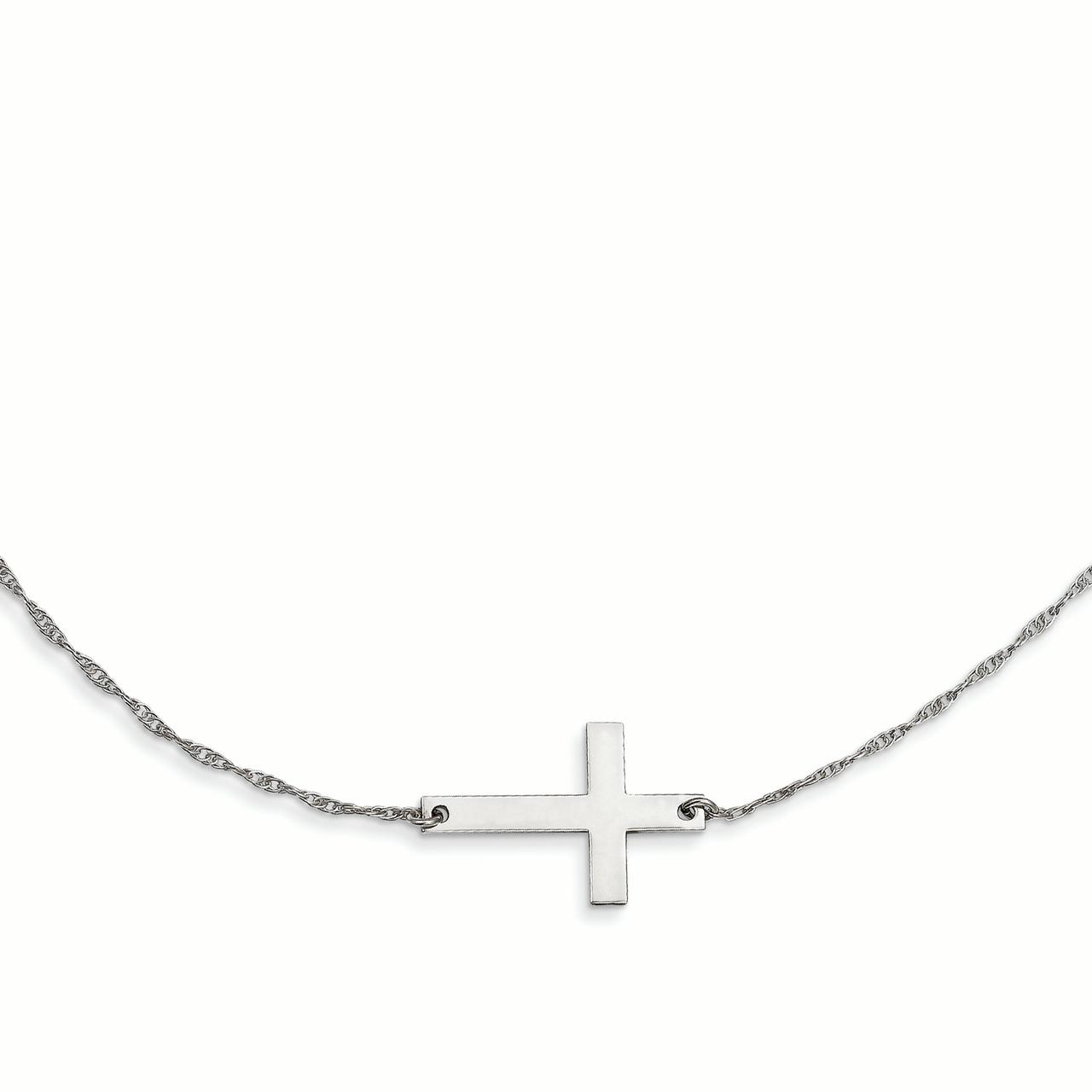 Sterling Silver Large Sideways Cross 