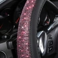 thumbnail image 3 of Bling Diamond Leather Steering Wheel Cover, with Sparkly Crystal Glitter Rhinestones Universal Fit 14"1/2-15" Car Wheel Protector for Women Fit Suvs, Vans, Sedans, Car, Trucks, 3 of 16