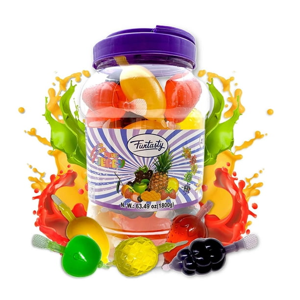 FUNTASTY Fruit Jelly Candy Assorted Flavors, Squeezable VeganFriendly