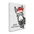 thumbnail image 3 of Stupell Industries Merry Christmass Funny Donkey Graphic Art Gallery Wrapped Canvas Print Wall Art, Design by Lettered and Lined, 3 of 7