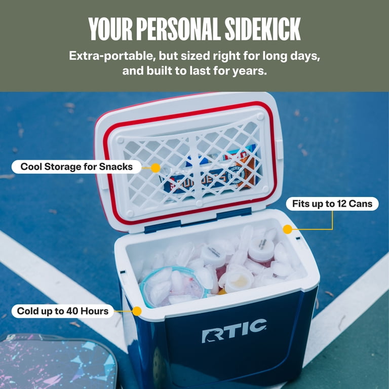 RTIC, Hard-Sided Cooler, 8 QT, White Fits 12 Cans Road Trip