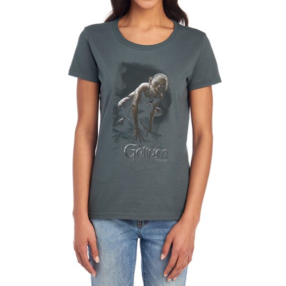 Lord of The Rings Gollum Women's T Shirt, Charcoal, Small