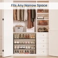 thumbnail image 6 of Sindcom 3 Tier Expandable Metal Shoe Rack with Hook, Shoe Organizer for Entryway Closet, Black, 6 of 7