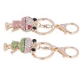 thumbnail image 4 of 2Pcs Frog Keychain Inlaid Rhinestone Zinc Alloy Hand Crafted Durable Wear Resistant Widely Used Backpack Keychain, 4 of 5