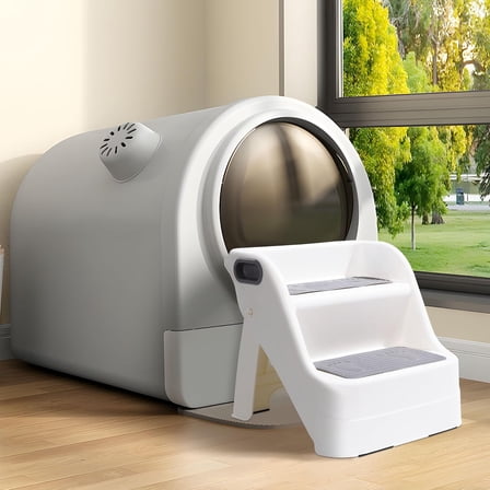 Non-Slip Rubber Feet Cat Ramp for Automatic Litter Box - Custom Fit Cat Steps, Suitable for Small & Elderly Cats