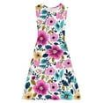 thumbnail image 5 of Colorful Boy Girl Children Boy Girl Sleeveless Dresses for Kid Spandex Flower Graphic Midi Kawaii Camisole Tank A Line Plain Summer Fall Dresses 2025 Clothes Regular Fit Y2K 11 Year, 5 of 7