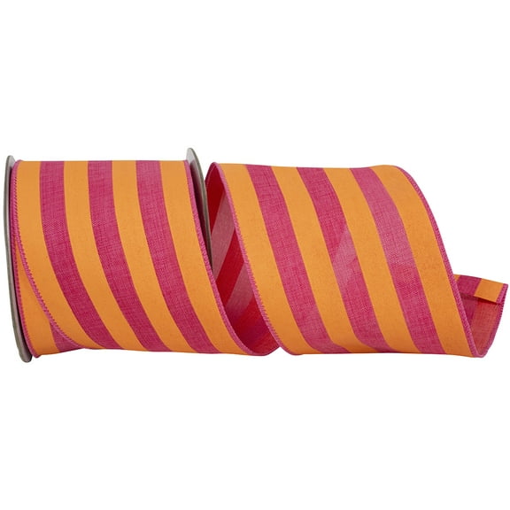 Reliant Ribbon - 94496W-187-10F, Ribbon, Orange/fuchsia, 4 Inch, 10 Yards