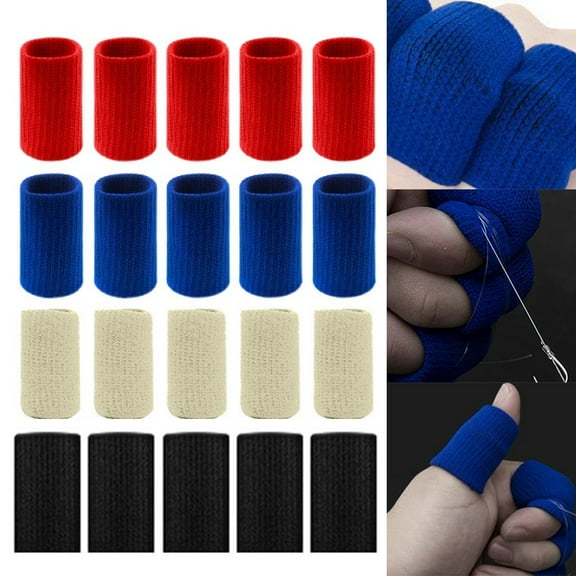 Finger Guard Finger Sleeves 10Pcs Breathable Knitted Fabric Protect Fingers Black Fangkenuo