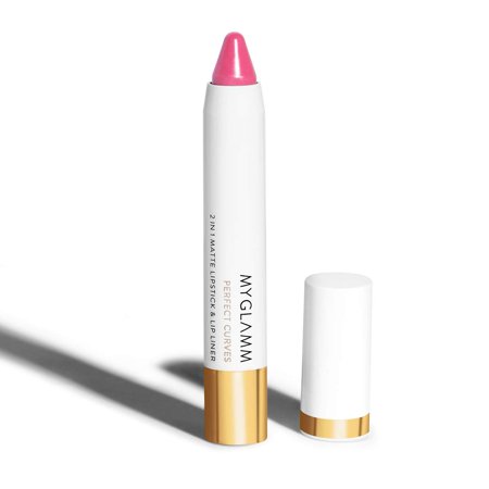 MyGlamm Perfect Curves Matte Lip Crayon-Carnation (Pink)-3.7 gm | Brick Pink Matte Lipstick | Long Lasting Lipstick with Moisturising Formula | Vegan & Cruelty-Free