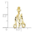 thumbnail image 3 of Diamond2Deal 10K Yellow Gold Grooved Letter M Initial Pendant for Women, 3 of 5