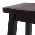thumbnail image 3 of 29" Inch Solid Wood Saddle Counter Stool (Set of 2), Black, 3 of 5
