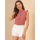thumbnail image 2 of Blusas Elegante Sin Mangas Vintage De La Década De 1950 Con Volantes Para Oficina De Negocios Para Mujer Rosa oscuro M, 2 of 6