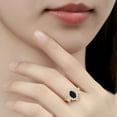 thumbnail image 5 of 1 Carat Created Blue Sapphire Rings for Women Halo Engagement Rings for Women 925 Sterling Silver Gold Rings for Women Oval Cut Promise Rings for Her Elegant Blue Gemstone Rings, 5 of 6
