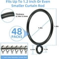 thumbnail image 2 of 48 Pack Curtain Rings with Eyelets, 1.5 Inch I D Metal Drapery Ring for Pinch Pleat Curtains, Drape Ring, Fits Up to 1.2 in Rod (Black), 2 of 7