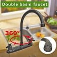 thumbnail image 4 of Kitchen Sink Faucet 2 Handle 8 Inch Centerset High Arc 360° Swivel Hot & Cold Faucet for Rv Camper Laundry Utility Bar Sinks Metallic RV Kitchen Faucet (Fit for 8 inch 2 or 3 Holes), Matte Black, 4 of 13