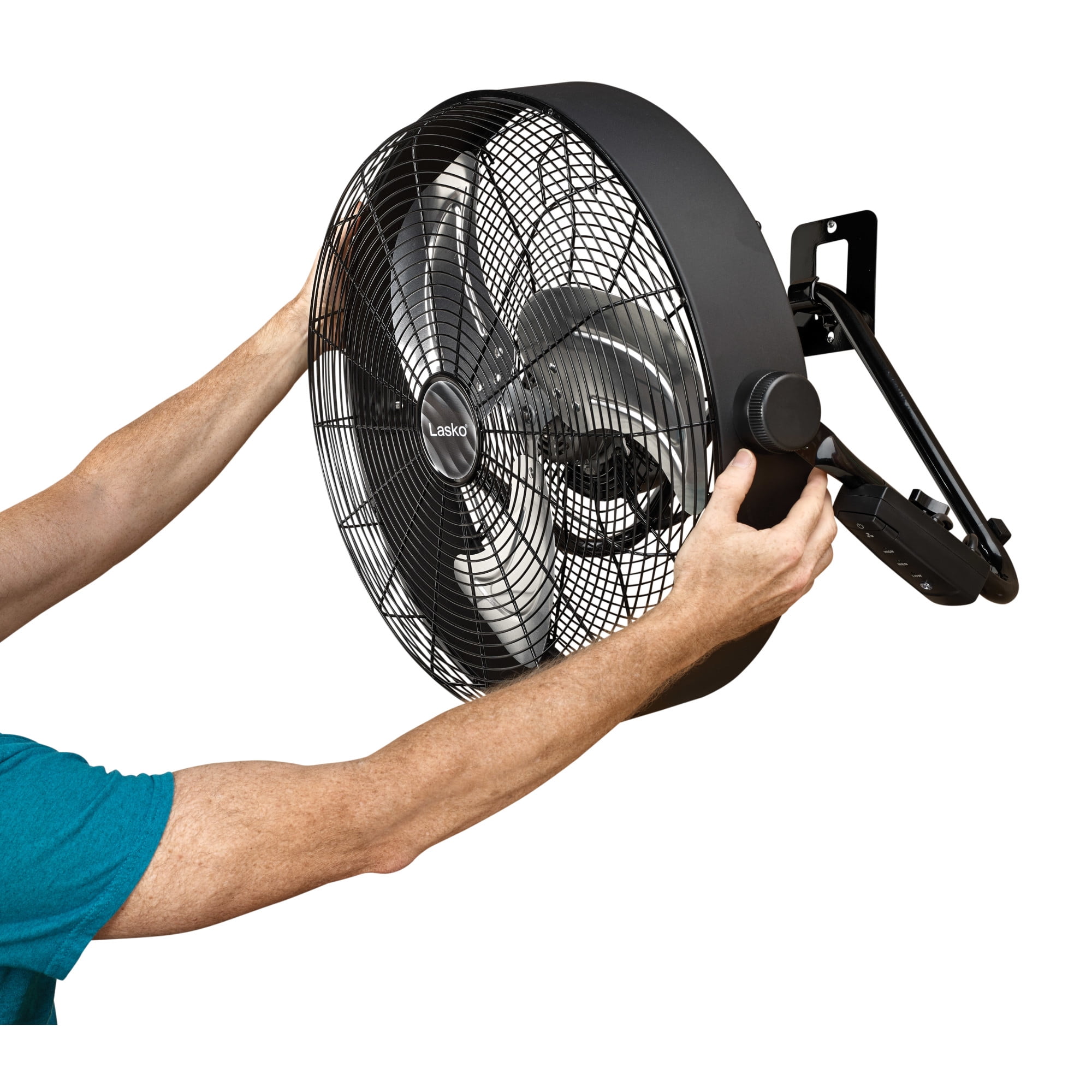 Lasko 20" High Velocity Floor Fan, Wall Mount Option and Remote, Black, H20685