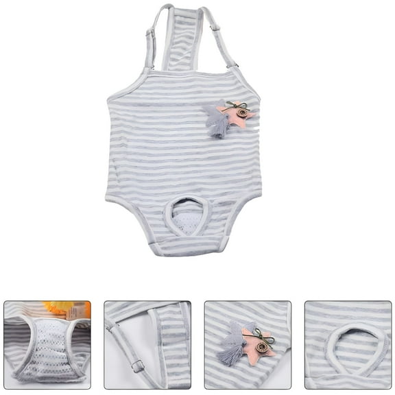 ACDANC Dog Diaper Suspender Dog Sanitary Pantie with Adjustable Strap Suspender Reusable Puppy Wrap Underwears for Female Dog Grey XL