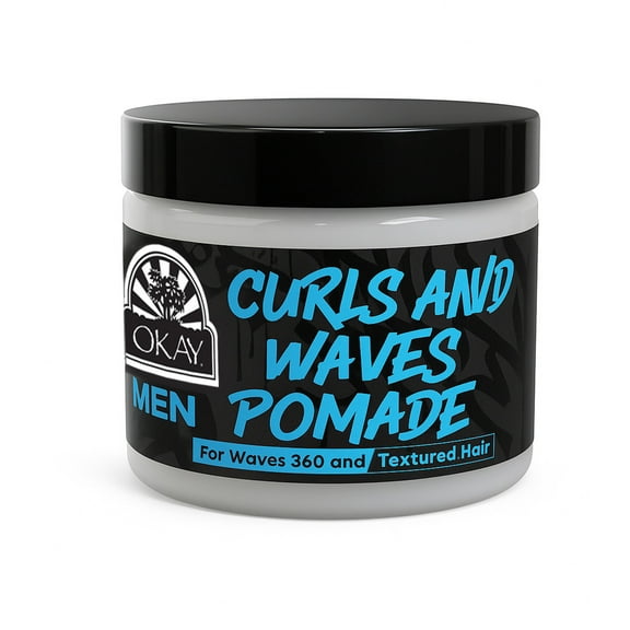 OKAY Men's Curl and Wave Pomade, Strong Hold and Shine Hair Pomade for Men, 4 oz