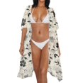 thumbnail image 3 of HELLHERO High Quality Fabrics Bikini Cover Up for Summer Casual Free Size Bathing Suit Cover Up Flowers Pattern, 3 of 6