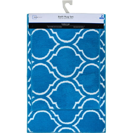 rug bath mainstays skid fretwork resistant polyester piece walmart