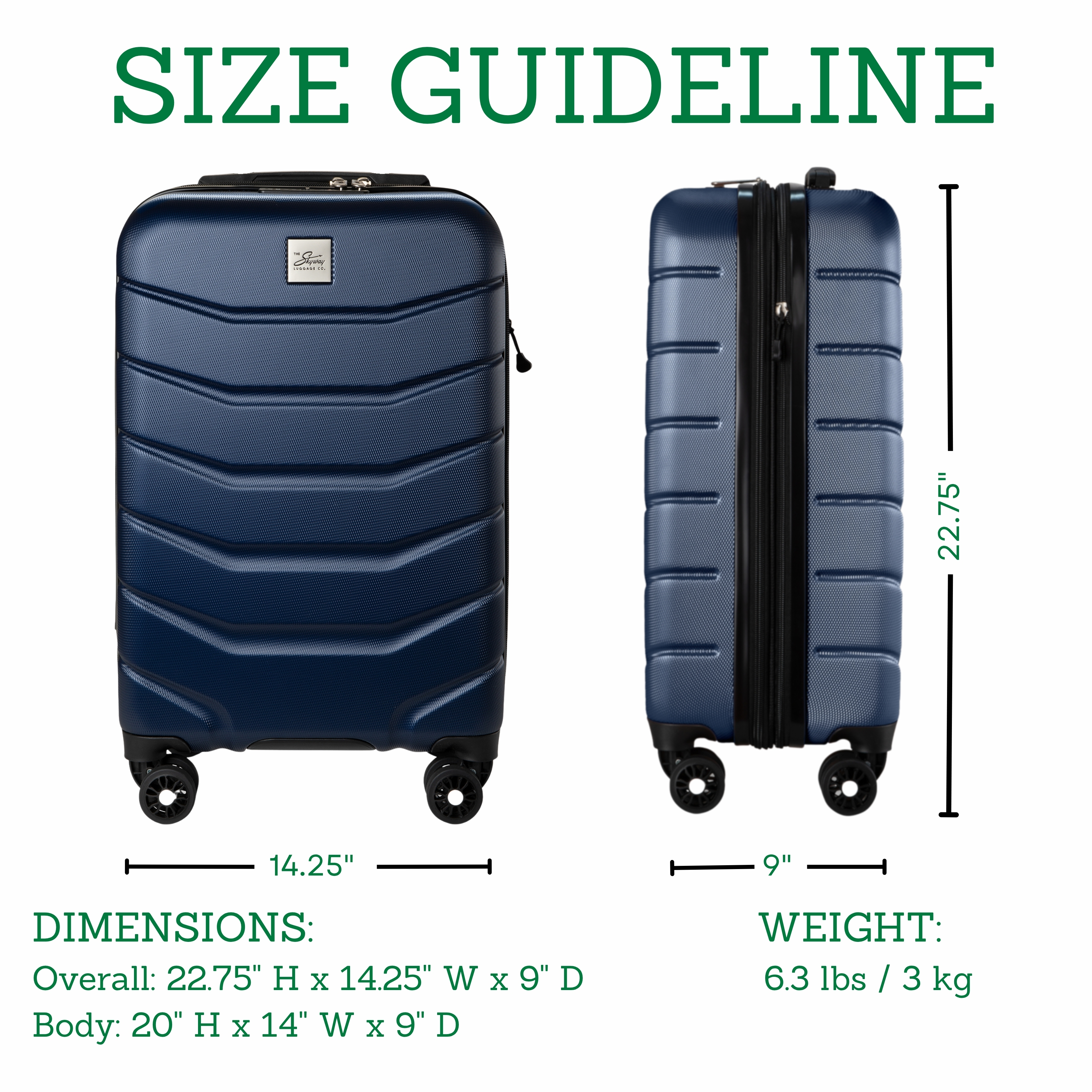Skyway Luggage Silverton 20" Hardside Carry-On Expandable Spinner with TSA Lock