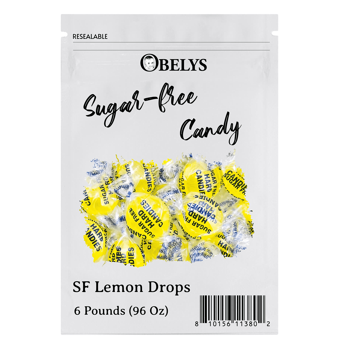 Sugar Free Lemon Hard Candy Drops | Individually Wrapped Lemon Flavored Candy | 6 Pounds (96 oz)