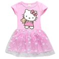 thumbnail image 1 of Hello Kitty Robe Plissée Princesse Patchwork Imprimée Mignonne pour Enfants, 1 of 2
