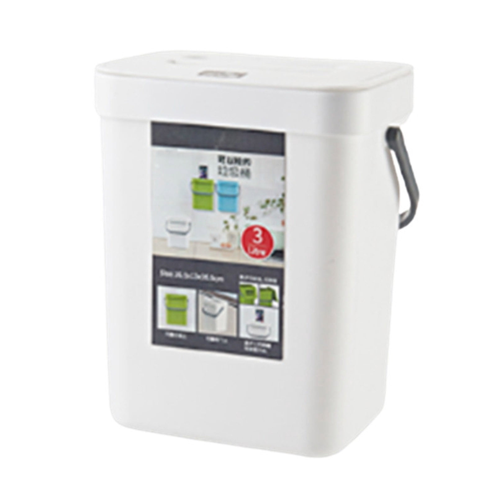 Callipe Kitchen Trash Can Hanging Organic Waste Bin Large Capacity Compact Design Bathroom Garbage Bin Container with Lid