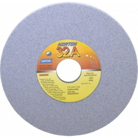 

Norton 7 Diam x 1-1/4 Hole x 1/4 Thick H Hardness 60 Grit Surface Grinding Wheel