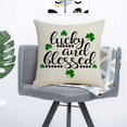 thumbnail image 1 of AMERTEER 4PC St. Patrick‘s Day Linen Pillowcase for Home Decoration 18x18 Inches, 1 of 5