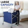 thumbnail image 4 of golytefs Industrial Laundry Cart with Wheel Folding X Cart for Home Hotel (Blue), 4 of 9