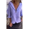 thumbnail image 1 of 2024 Spring New Artistic plus size Loose Solid Color Button Suit Collar Cotton Linen Small Suit Suit Jacket Women, 1 of 7