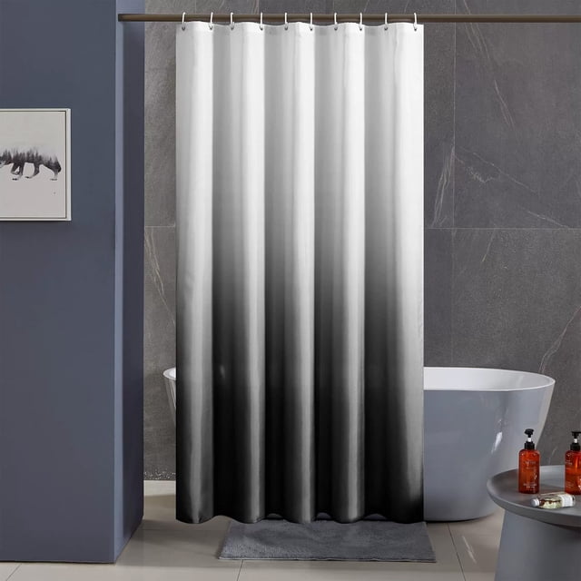 Waterproof Gradient Polyester Shower Curtain with Stainless Steel Eyelets – 70x70in Bathroom Curtain for Humidity Control and Easy Care