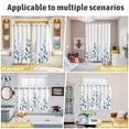 thumbnail image 6 of Blue Botanical Kitchen Curtains 96 Inch Length, Pastoral Leaf Watercolor Grommet Top Bedroom Living Room Curtains, Light Filtering Cafe Curtain Drapes 2 Panels Set 104''x96'', 6 of 9