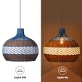 thumbnail image 6 of Arturesthome Rattan Pendant Lights for Kitchen Island,Rattan Chandelier,Handmade Blue and White Woven Ceiling Hanging Light Lamp Shade, 6 of 16