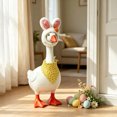 thumbnail image 3 of AZXY Easter Porch Goose Outfit, Plush Fuzzy Bunny Ear Hat with Carrot Decoration Set,Goose Costume for 23 Inch Cement Plastic Lawn Goose Statue, Easter Spring Decor, Outdoor Yard Garden Home Decor, 3 of 5