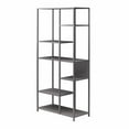 thumbnail image 6 of GDF Studio 6-Shelf Metal Bookcase Room Divider, Powder-Coated Storage Unit, Gray, 6 of 10
