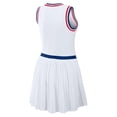 thumbnail image 4 of Women's WEAR by Erin Andrews White Chicago Cubs Zip-Front Pleated Tri-Blend Scoop Neck Tank Dress, 4 of 4
