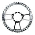 thumbnail image 2 of JEGS Chrome-Plated Billet Aluminum 14 in. Steering Wheel [Lunar Spoke Design], 2 of 7