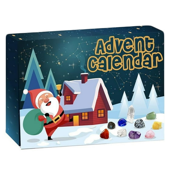 Advent Calendars Christmas, Advent Calendar 2025, 24-Piece Crystal Gemstone Collection & 3D Stone - Chakra Crystals Stones Set For Beginners, Xmas Decorations - Kids, Xmas Gifts,