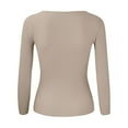 thumbnail image 5 of PMUYBHF Combinaison Chandail pour Femme Femmes Couleur Unie Col en U Chandail Tricoté Chandail à Col Roulé de Base Hauts L, 5 of 5