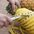 thumbnail image 4 of Snmubt Household Pineapple Shovel Stainless Steel Pineapple Knife Peeler Peeling Eye Pineapple Fork Pineapple V-Shaped Digging Eye Tool (White), 4 of 7